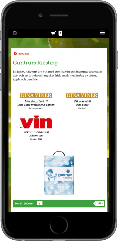 Produktvy i mobiltelefon